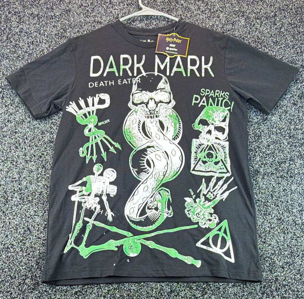 Mad Engine Harry Potter Dark Mark Death Eater Graphic T-Shirt Men's M Black
